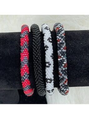 HAND CRAFTED in Nepal Beaded Bracelets (set of 4) #677